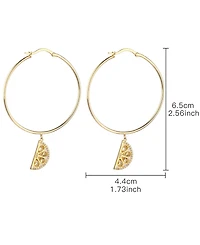 Noir Cubic Zirconia Lemon Hoop Earring