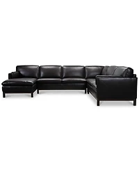 Closeout! Virton 136" 4-Pc. Leather Chaise Sectional Sofa, Created for Macy's