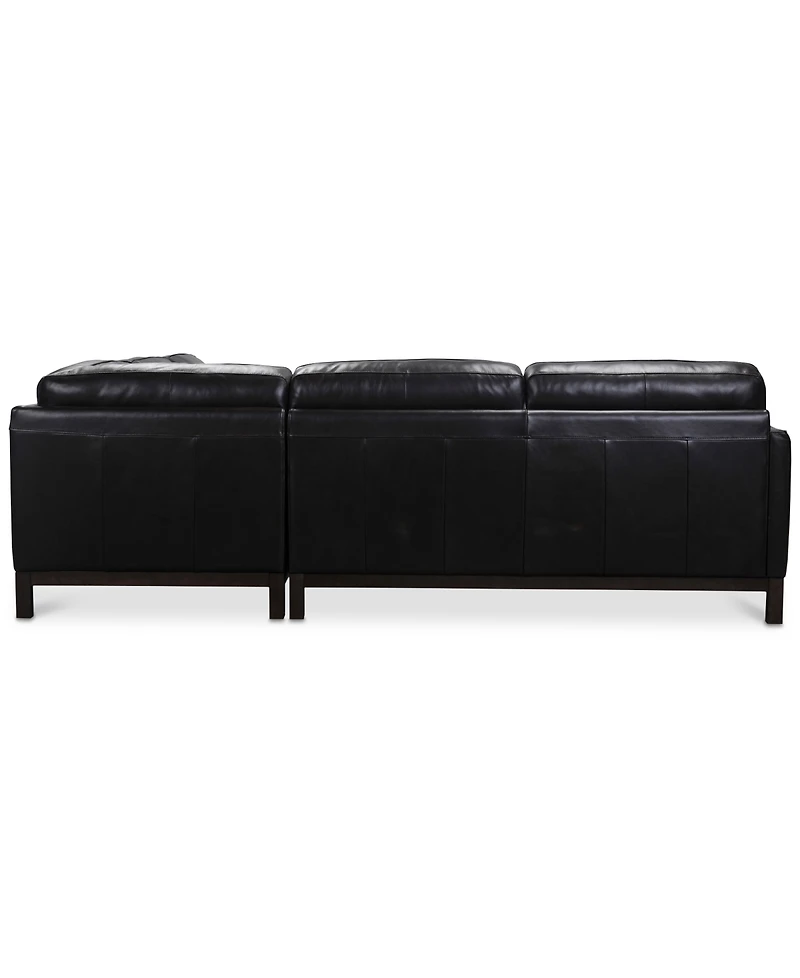 Closeout! Virton 3-Pc. Leather "L" Sectional Sofa, Created for Macy's