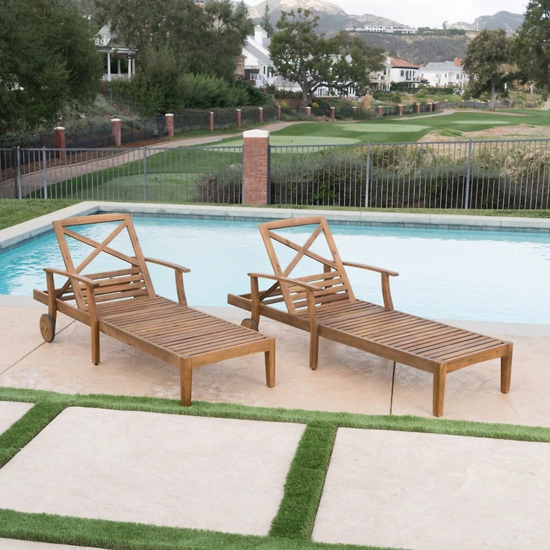 Perla Outdoor Chaise Lounge (Set of 2)