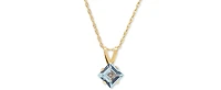 Gemstone 18" Pendant Necklace 14k Gold