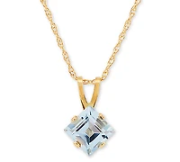Gemstone 18" Pendant Necklace 14k Gold