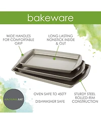 Rachael Ray Nonstick Bakeware 3-Pc. Cookie Pan Set, Silver