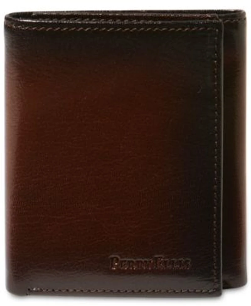 Perry Ellis Mens Leather Trifold Wallet Collection