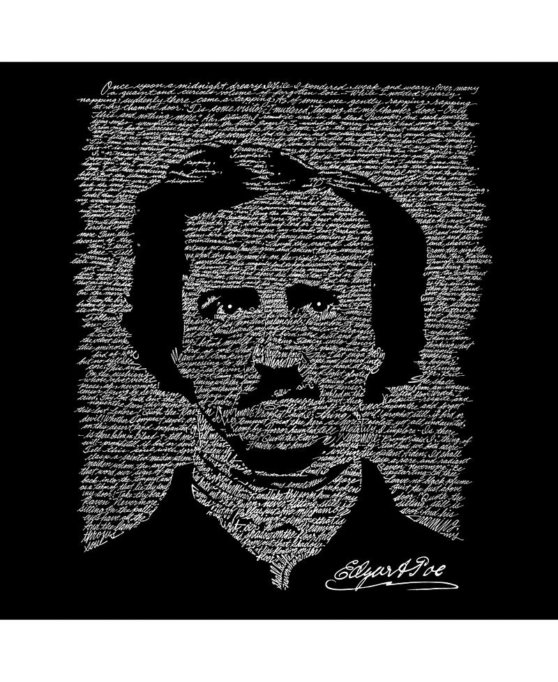 La Pop Art Mens Premium Blend Word T-Shirt - Edgar Allen Poe The Raven