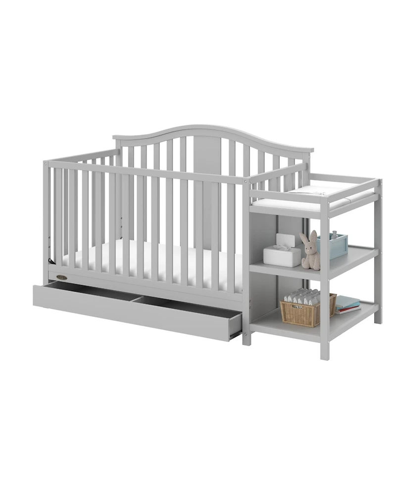Graco Solano 4-in-1 Convertible Crib & Changer with Drawer - Pebble Gray