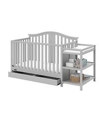 Graco Solano 4-in-1 Convertible Crib & Changer with Drawer - Pebble Gray