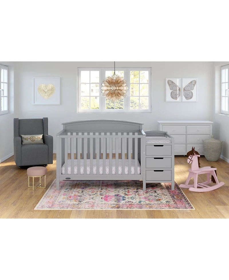 Graco Benton 4-in-1 Convertible Crib and Changer (Pebble Gray)