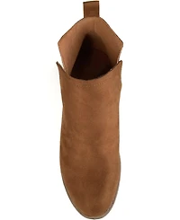 Journee Collection Women's Rimi Notched Ankle Stacked Heel Booties