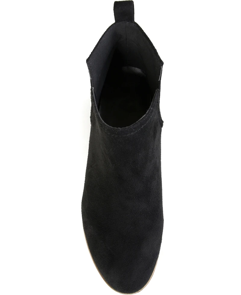 Journee Collection Women's Rimi Notched Ankle Stacked Heel Booties