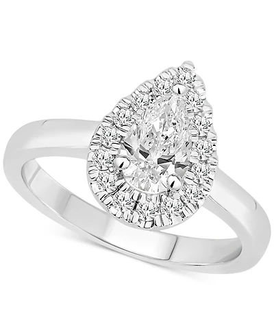 Diamond Pear Halo Engagement Ring (1 ct. t.w.) in 14k White, Yellow or Rose Gold