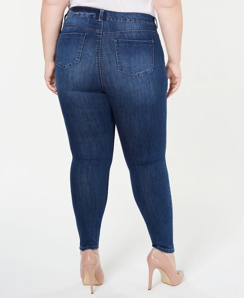 Celebrity Pink Trendy Plus Size High-Rise Distressed Skinny Ankle Jeans
