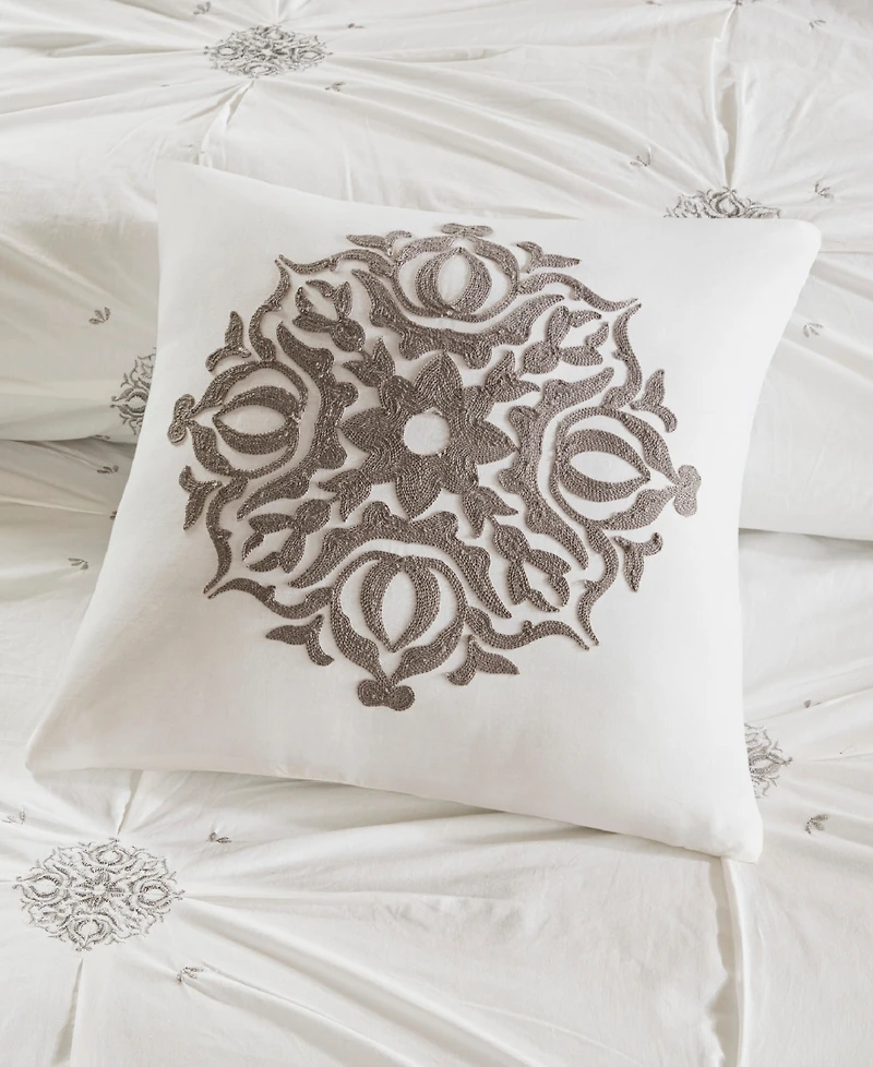 Madison Park Malia Embroidered Cotton 4-Pc. Duvet Cover Set