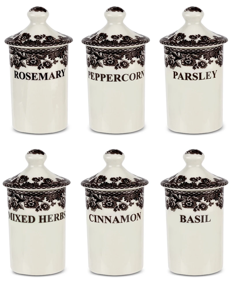 Spode Delamere Spice Jars, Set of 6