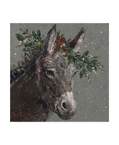 Mary Miller Veazie 'Mary Beth The Christmas Donkey' Canvas Art - 35" x 35"