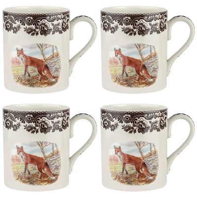 Spode Woodland Red Fox Mugs, Set of 4