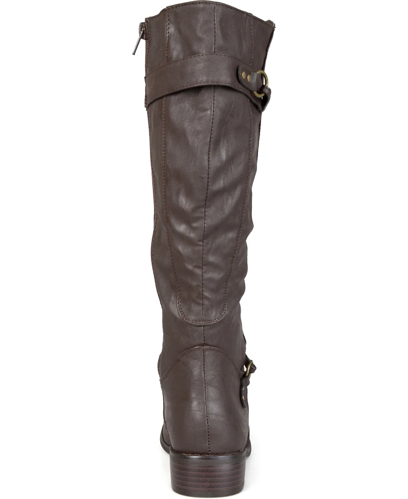 Journee Collection Women's Harley Extra Wide Calf Rouched Knee High Boots