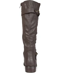 Journee Collection Women's Harley Extra Wide Calf Rouched Knee High Boots
