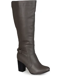 Journee Collection Women's Carver Wide Calf Block Heel Knee High Boots