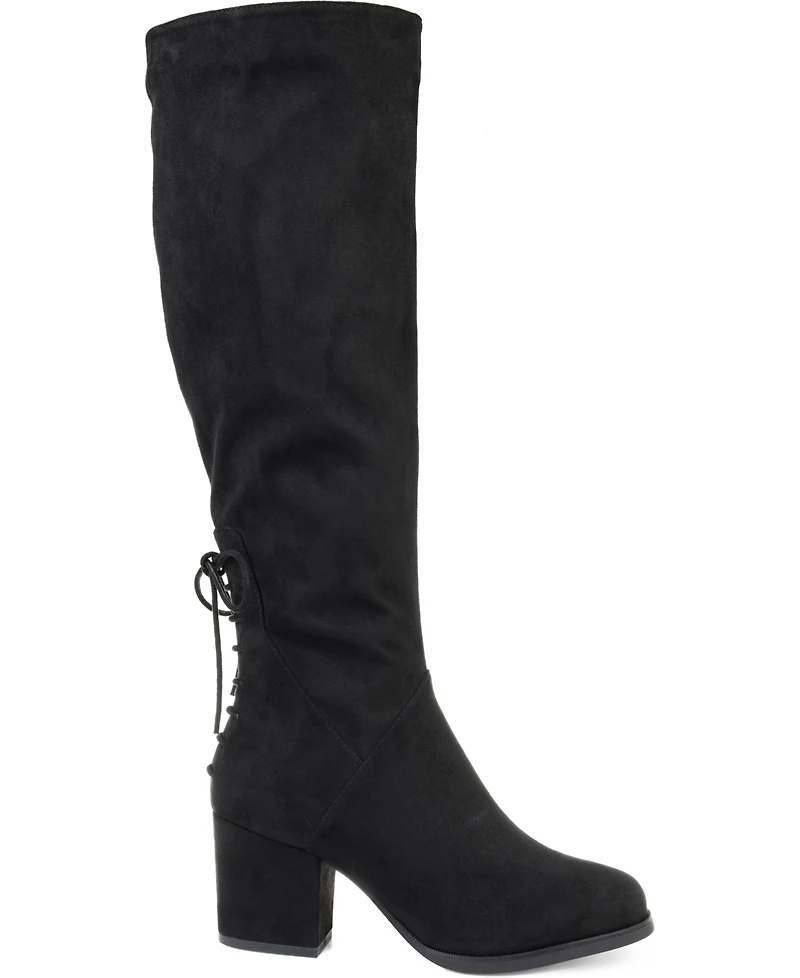 Journee Collection Women's Leeda Lace Up Detail Knee High Boots