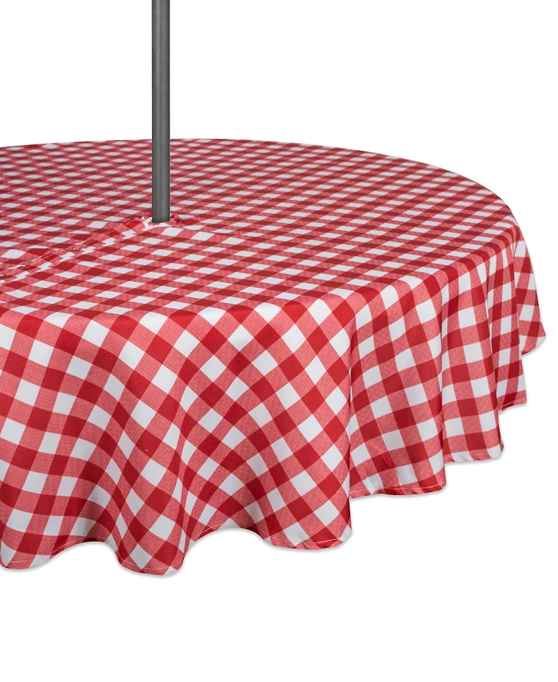 Check Outdoor Tablecloth with Zipper 60" Round