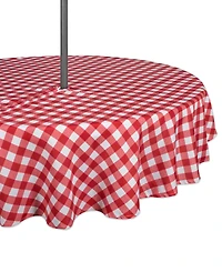 Check Outdoor Tablecloth with Zipper 60" Round
