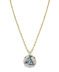 2028 Gold-Tone Porcelain Pendant Necklace 16" Adjustable