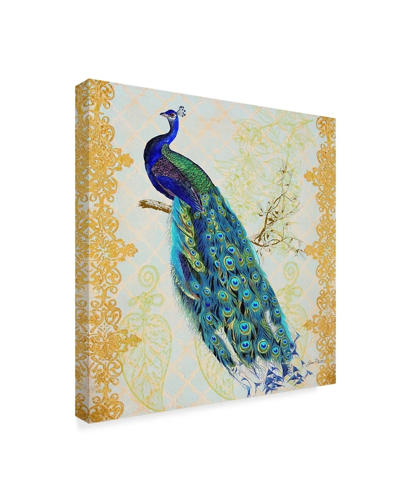 Jean Plout 'Beautiful Peacock' Canvas Art - 14" x 14"