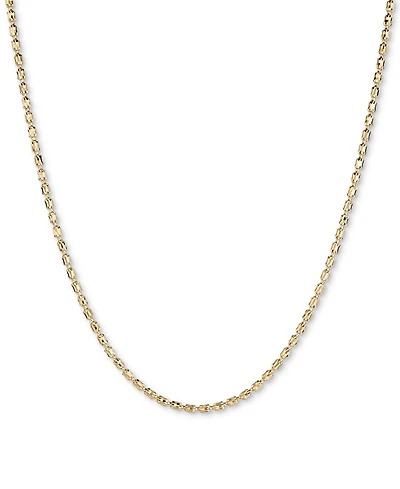 Italian Gold Textured Barrel Link 18" Chain Necklace in 14k Gold