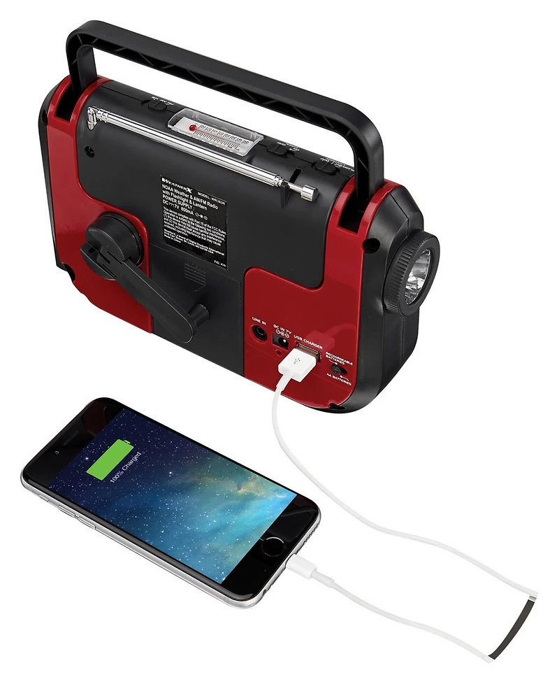 WeatherX Weatherband Am/Fm Radio with Flashlight, Lantern, and Phone Charger, WR383R
