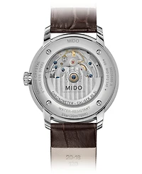 Mido Men's Swiss Automatic Baroncelli Brown Leather Strap Watch 40mm