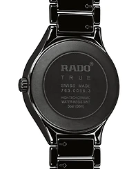 Rado Unisex Swiss Automatic True Black Diamond Accent Ceramic Bracelet Watch 40mm R27056712