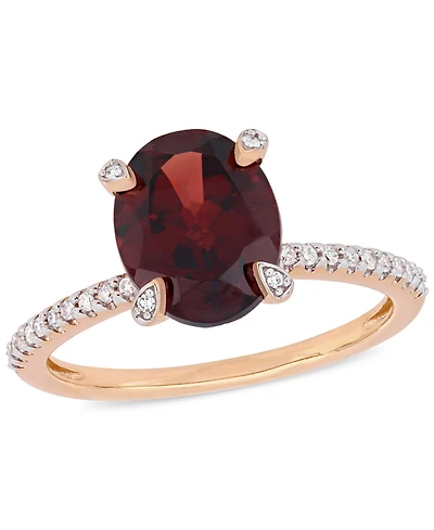 Garnet (3 ct.t.w.) and Diamond (1/10 Ring 10k Rose Gold