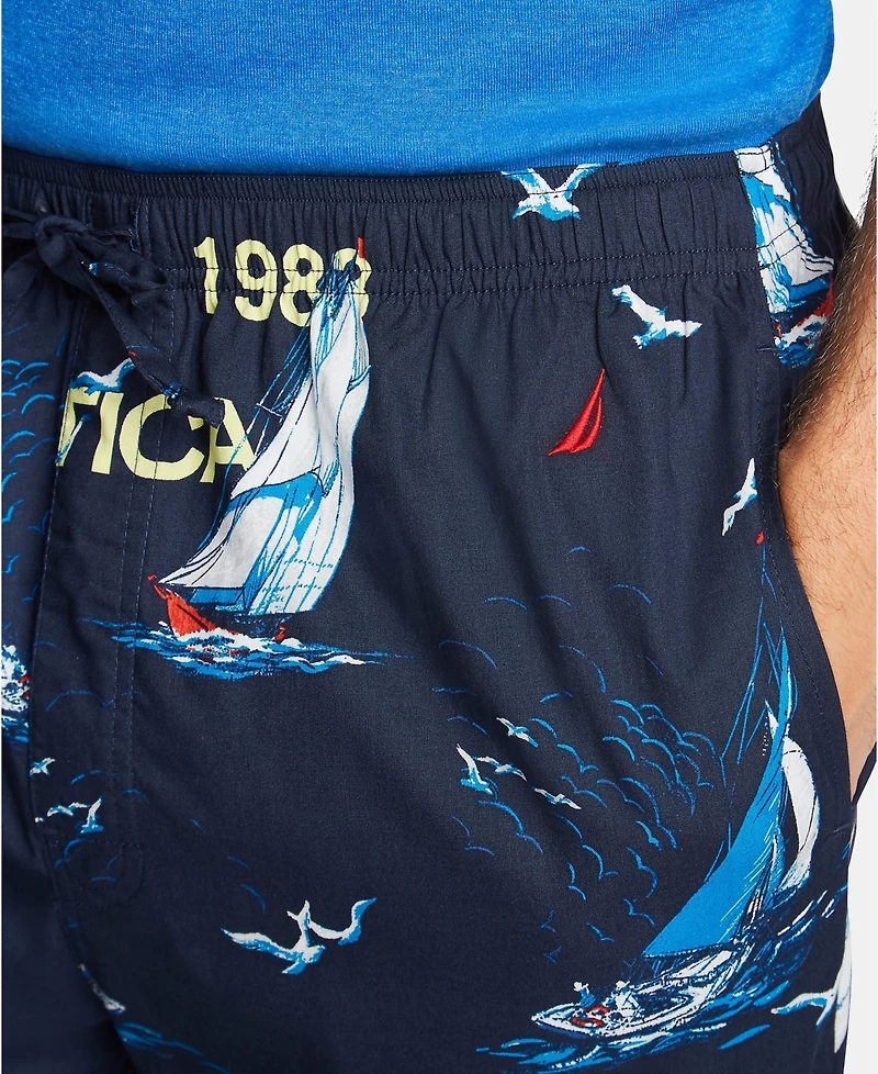 Nautica Men's Cotton Sailboat-Print Pajama Pants