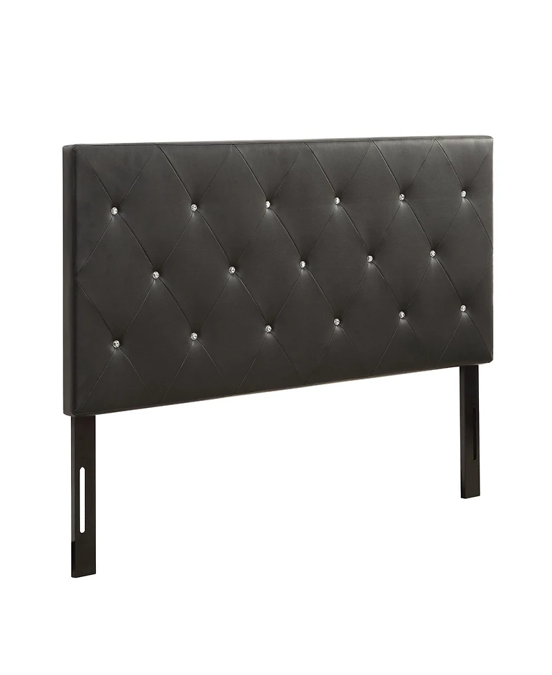 Ac Pacific Contemporary Crystal Diamond Tufted Queen Headboard