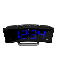 La Crosse Technology 1.8" Curved Blue Led Atomic Dual Alarm Clock