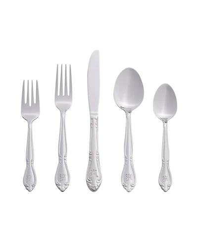 Riverridge Rose 46 Piece Monogrammed Flatware Set - H, Service for 8