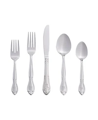 Riverridge Rose 46 Piece Monogrammed Flatware Set - H, Service for 8