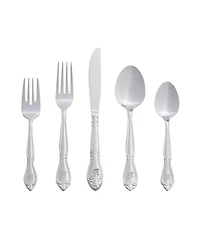Riverridge Rose 46 Piece Monogrammed Flatware Set - R, Service for 8