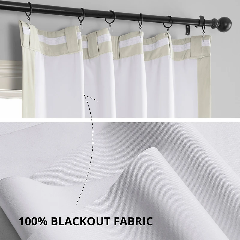 Half Price Drapes Porcelain White Signature Velvet Blackout Curtain