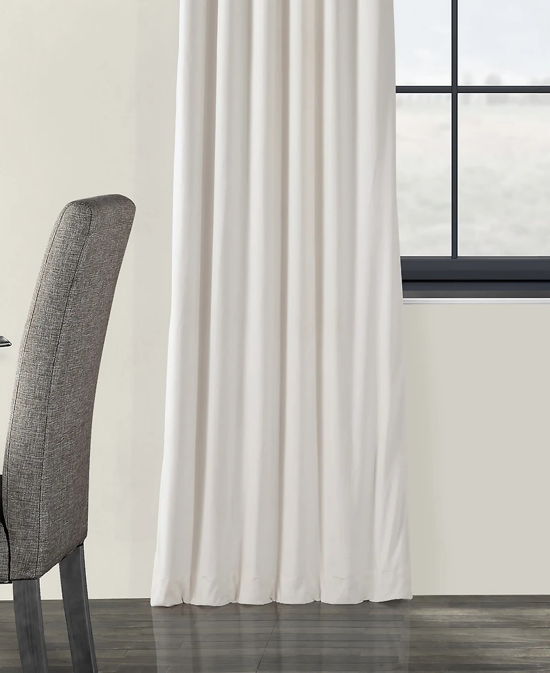 Half Price Drapes Alabaster Beige Signature Velvet Blackout Curtain
