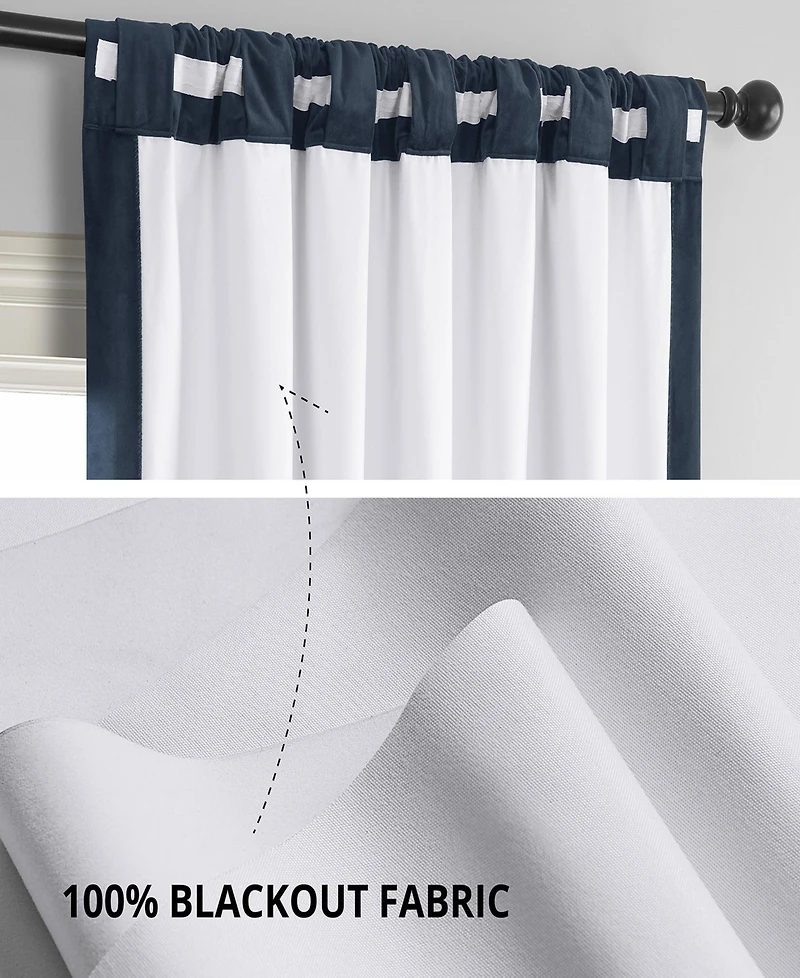 Half Price Drapes Midnight Blue Signature Velvet Blackout Curtain