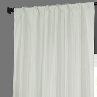 Half Price Drapes Eggshell Solid Faux Silk Taffeta Room Darkening Curtain