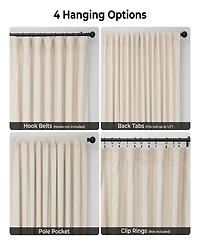 Half Price Drapes Ivory Signature Extra Wide Velvet Blackout Curtain