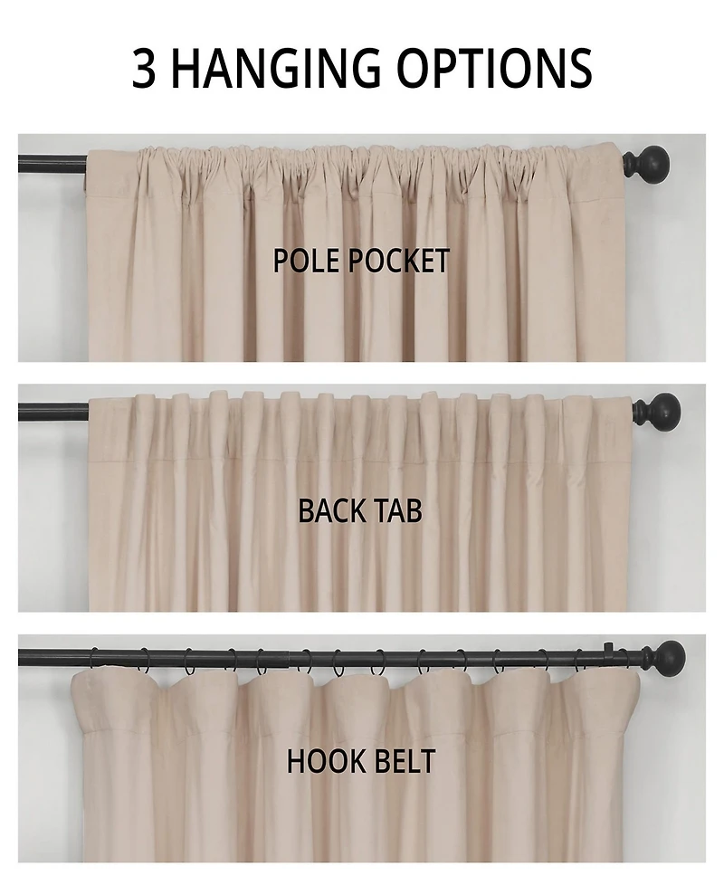 Half Price Drapes Ivory Signature Extra Wide Velvet Blackout Curtain