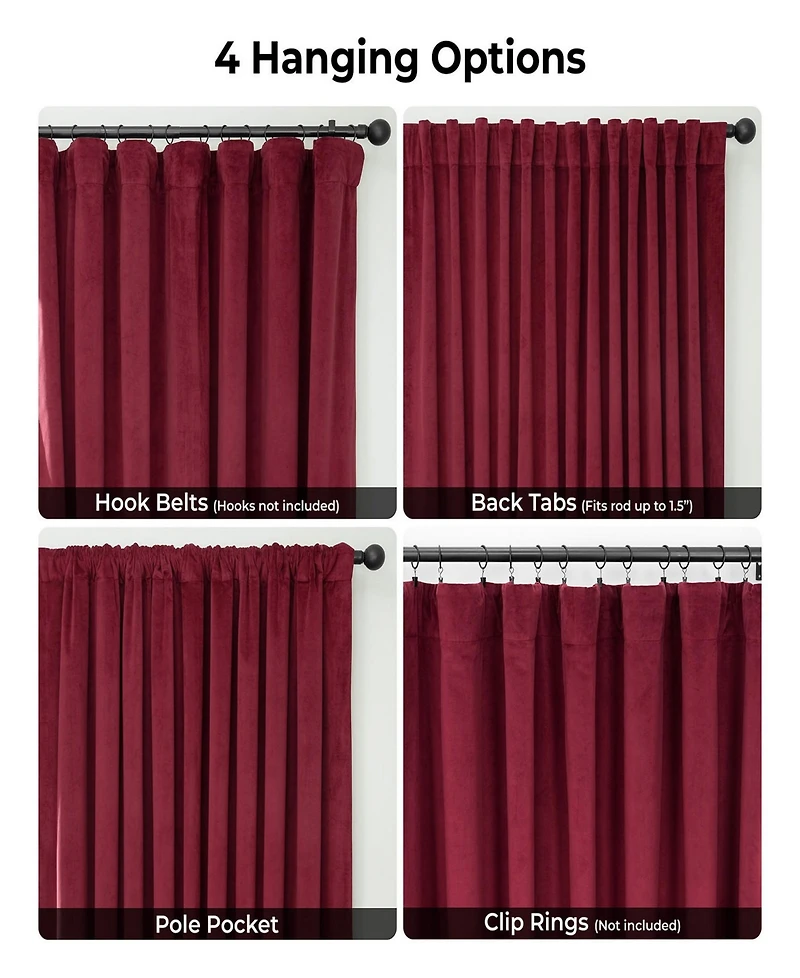 Half Price Drapes Burgundy Signature Extra Wide Velvet Blackout Curtain
