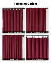 Half Price Drapes Burgundy Signature Extra Wide Velvet Blackout Curtain