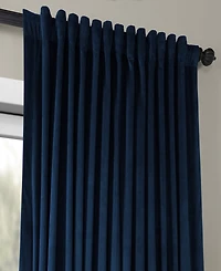 Half Price Drapes Midnight Blue Signature Extra Wide Velvet Blackout Curtain