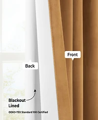 Half Price Drapes Amber Gold Signature Extra Wide Velvet Blackout Curtain