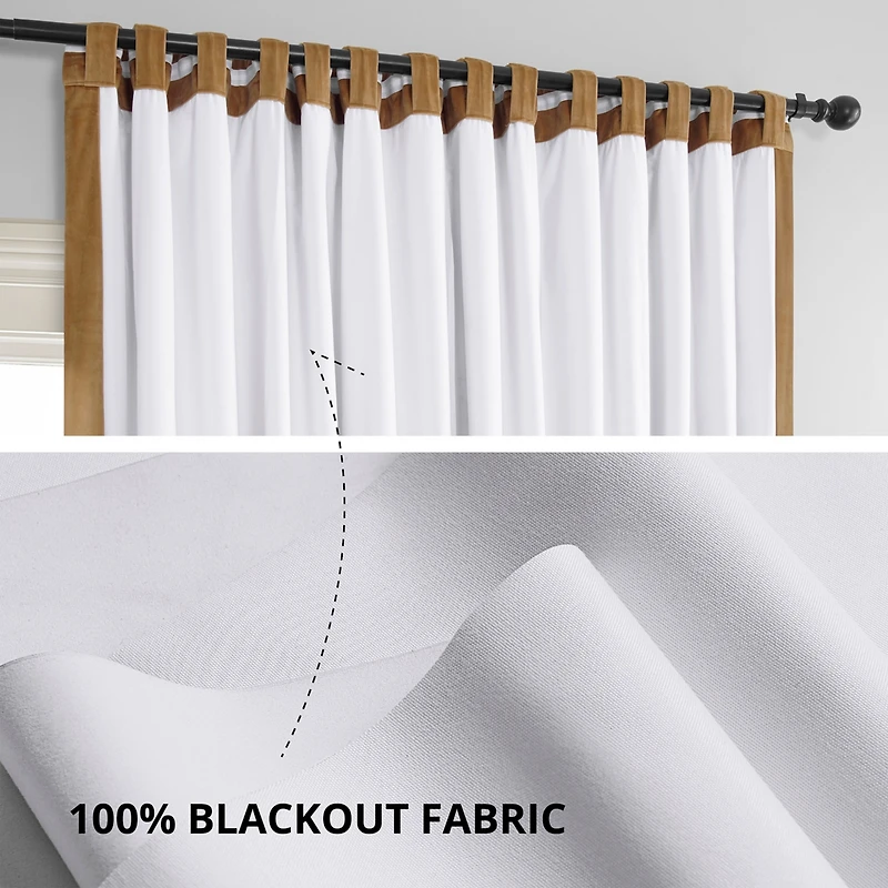 Half Price Drapes Amber Gold Signature Extra Wide Velvet Blackout Curtain